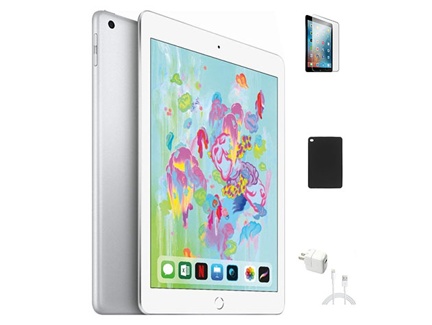 Apple iPad 6th Gen 9.7” 32GB - Silver (Refurbished: Wi-Fi Only) +