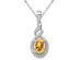 2/5 Carat (ctw) Citrine Drop Pendant Necklace in Sterling Silver with Chain