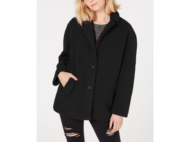 Collection B Juniors Faux-Fur Coat Black Size Extra Large