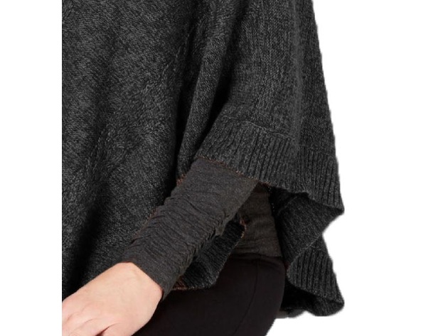 Karen Scott Women's Envelope Poncho Black Size Large