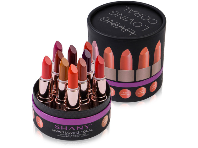 SHANY Loving Coral Lipstick Set - Long-Lasting and Moisturizing, Classic and Vibrant Lip Shades  - 10 Varying Lip Colors