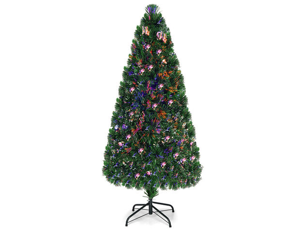 6 Foot Pre-Lit Fiber Optic PVC Christmas Tree