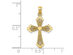 14K Yellow Gold Cross Pendant Necklace with Chain and Heart Center