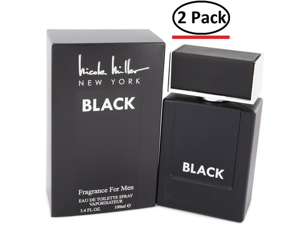 Nicole Miller Black by Nicole Miller Eau De Toilette Spray 3.4 oz for Men (Package of 2)