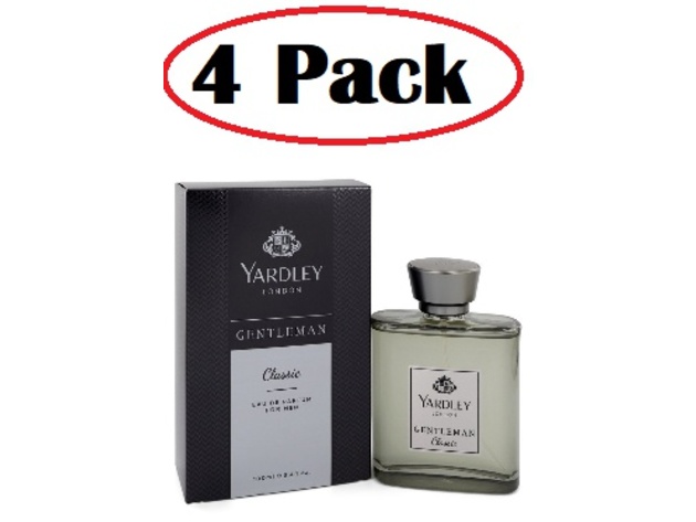 4 Pack of Yardley Gentleman Classic by Yardley London Eau De Parfum Spray 3.4 oz