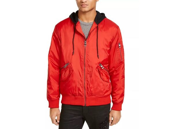 guess hooded bomber jacket