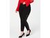INC Internatinal Concepts Women's Sequin-Varsity-Stripe Ponte-Knit Pants Black Size 18W