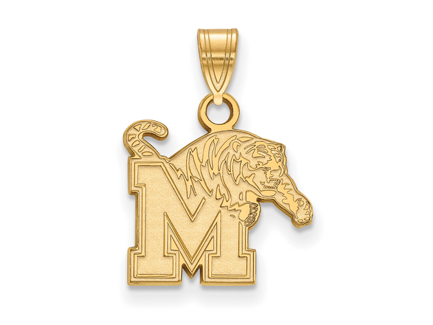 14k Gold Plated Silver U. of Memphis Small Logo Pendant