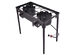 Costway Double Burner Gas Propane Cooker Outdoor Camping Picnic Stove Stand BBQ Grill - Black