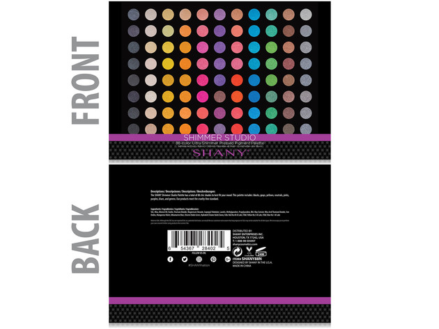 SHANY Eye shadow Palette, Ultra Shimmer, Studio Colors for Smoky Eyes