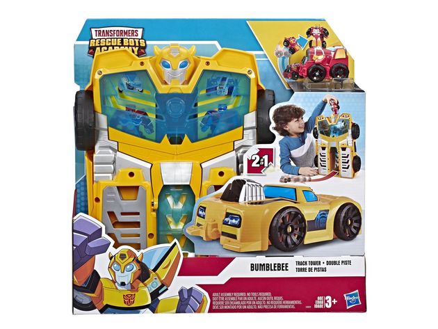 Playskool Heroes Transformers Bumblebee Track Tower 2-in-1 Converting Robot  Playset, Younger Heroes Can Pretend to Race to the Rescue, 14 Inches