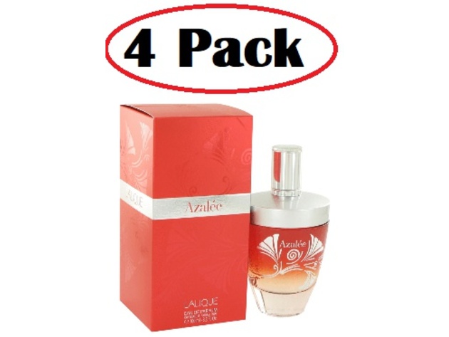4 Pack of Lalique Azalee by Lalique Eau De Parfum Spray 3.3 oz