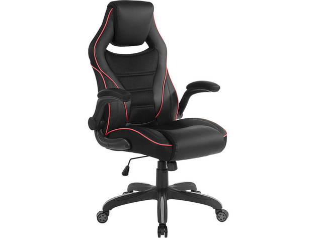 DesignLab XEN25RD Xeno Gaming Chair in Faux Leather - Red