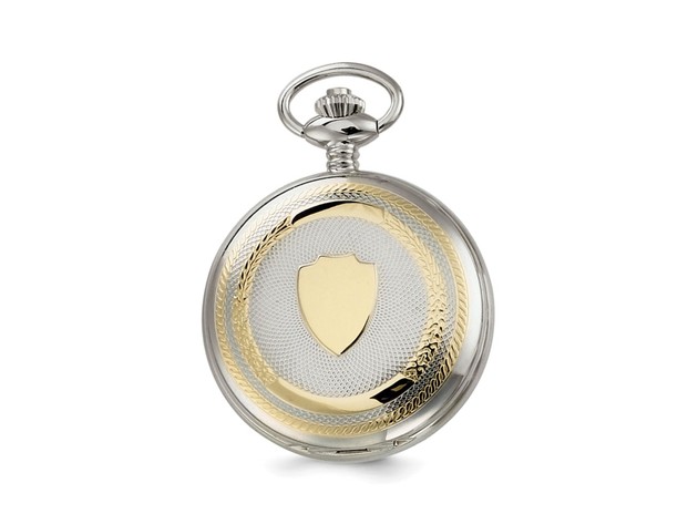 Charles Hubert Two-tone Gold Finish Double Cover Pocket Watch