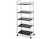 Costway 5 Tiers Garage Kitchen Storage Cart Rack Mesh Shelf Utility Cart White Black - White&Black