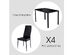 Costway 5 Piece Kitchen Dining Set Glass Metal Table and 4 Chairs Breakfast Furniture - Black