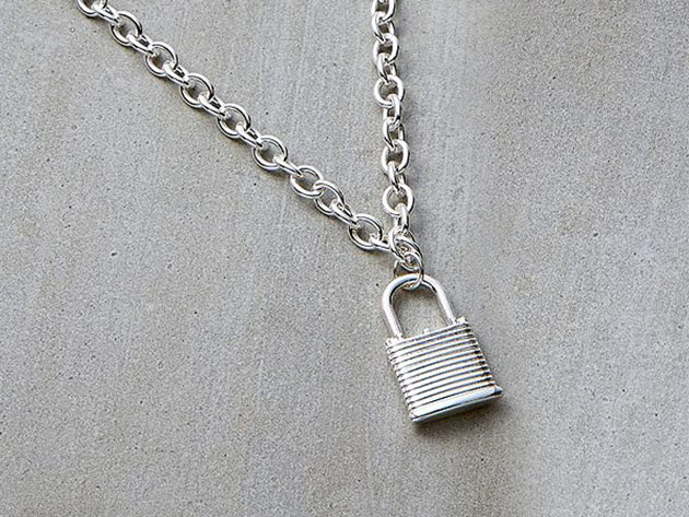 Padlock Chain Necklace (Silver) | Joyus
