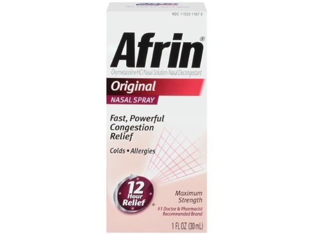 Afrin Original Maximum Strength 12 Hour Fast and Powerful Nasal Congestion Relief Spray, 1 Oz.