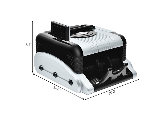 Costway Money Counter 3 Displays Cash Counting Machine w/ Counterfeit Detection - Black, Silvery