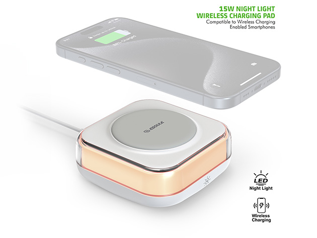 15W Night Light Wireless Charging Pad (White)