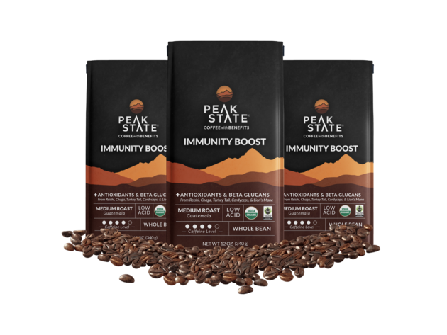 IMMUNITY BOOST Medium Roast - Three Pack (3 x 12 oz Bags) by Peak State Coffee