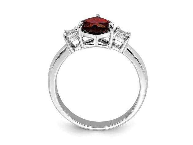 1.40 Carat (ctw) Garnet and White Topaz Ring in Sterling Silver - 8
