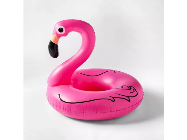 Sun Squad Flamingo Lil' Float with 27 Inches Diameter Vinyl Pool Float Accommodates Up to 45 Pounds, Pink
