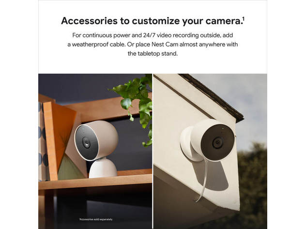 Google Nest INOUTCAM2W 1080p Indoor/Outdoor Camera (Battery, 2-pack)
