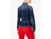 INC International Concepts Women's Ruffled Denim Jacket  Blue Size Large