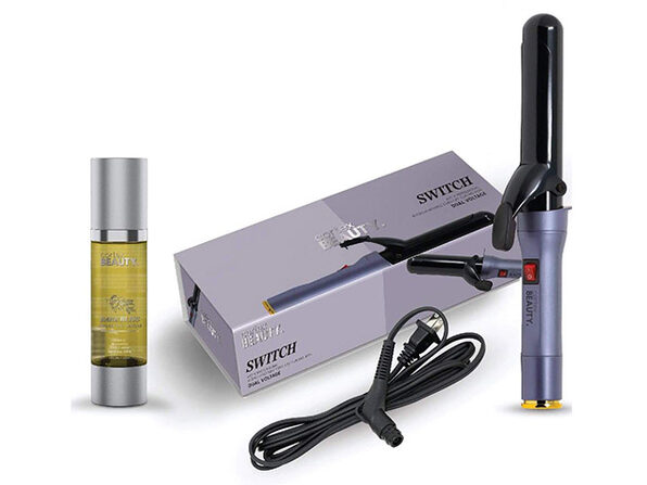 Cortex Beauty Switch Curling Iron & Argan Oil Hair Serum Bundle (Lavender) - Product Image