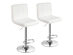 Costway Set of 2 Adjustable Bar Stools PU Leather Swivel Kitchen Counter Pub Chair - White