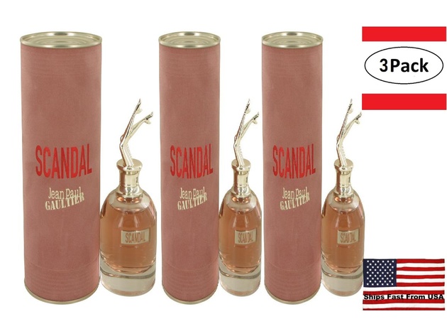 3 Pack Jean Paul Gaultier Scandal by Jean Paul Gaultier Eau De Parfum Spray 2.7 oz for Women