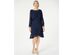 Sl Women's Fashions Long-Sleeve Tiered Chiffon Dress Navy Size 12