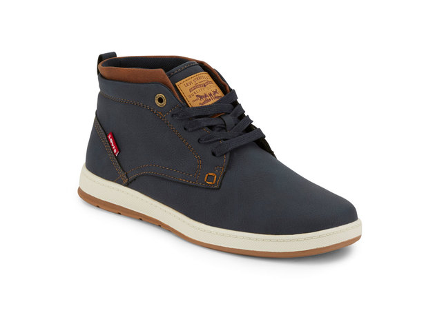 Levi's Mens Goshen II Waxed Casual Sneaker Boot - 10 M Navy/Tan