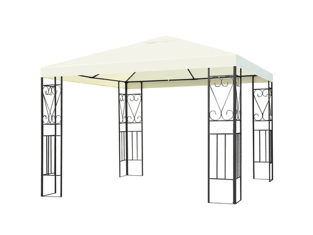 Costway 10'x10' Steel Frame Patio Gazebo Canopy Tent Shelter Patio Party Awning - Beige