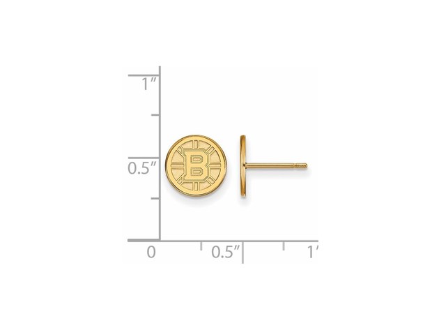 SS 14k Yellow Gold Plated NHL Boston Bruins XS Post Earrings