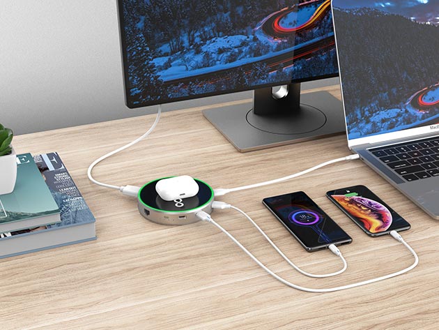 MoovyGo 12-in-1 USB-C Hub Station with Wireless Charging + Power Bank