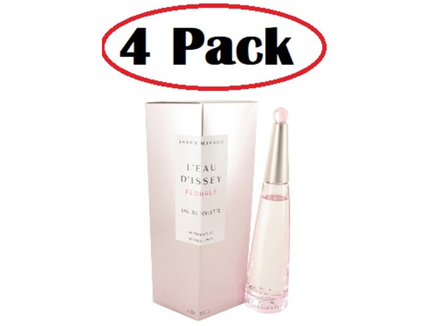 4 Pack of L'eau D'issey Florale by Issey Miyake Eau De Toilette Spray 3 oz