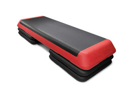 Costway Fitness Aerobic Step 43'' Cardio Adjust 4'' - 6'' - 8'' Exercise Stepper w/Risers Red