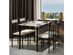 Costway 5 Piece Dining Set Faux Marble Top Table and 4 Padded Seat Chairs w/ Metal Legs