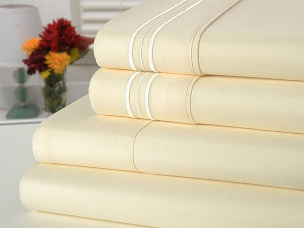 Bamboo Comfort 4 Piece Solid Sheet Sets- Full- Ivory - Product Image