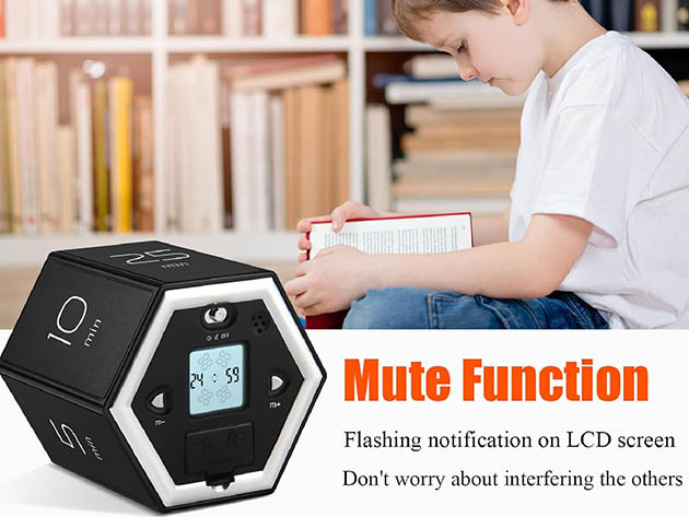 Hexagon Flip Productivity Timer with Mute & Alarm Functions