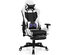 Costway Massage Gaming Chair Recliner Racing Chair w/ Massage Lumbar Support & Footrest - White