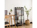 COSTWAY 4-Tier Ladder Shelf Ladder Bookcase Bookshelf Display Rack Plant Stand Natural - Brown + black