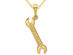 14K Yellow Gold Wrench Charm Pendant Necklace with Chain