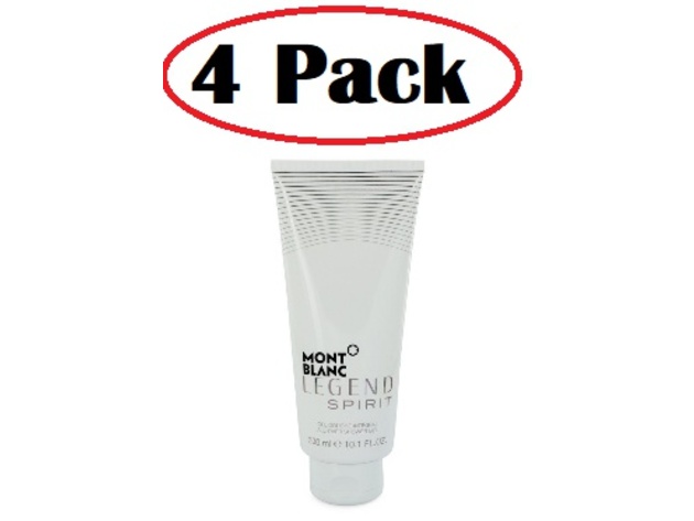 4 Pack of Montblanc Legend Spirit by Mont Blanc Shower Gel 10.1 oz