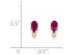 2/3 Carat (ctw) Ruby Post Earrings in 14K Yellow Gold with Accent Diamonds