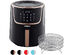 GoWISE GW22955 7-Quart Electric Air Fryer with Dehydrator & 3 Stackable Racks - Black/Copper