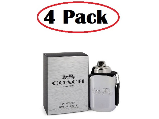 4 Pack of Coach Platinum by Coach Eau De Parfum Spray 2 oz