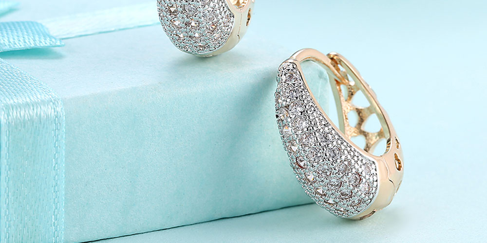 Swarovski Crystal Micro-Pav'e Pear Shaped Teardrop Huggie Earrings